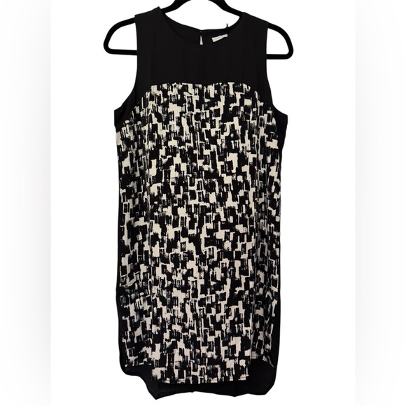 Three Eighty Two Sleeveless Black & White Abstract Print Dress – Size Small - Picture 1 of 5